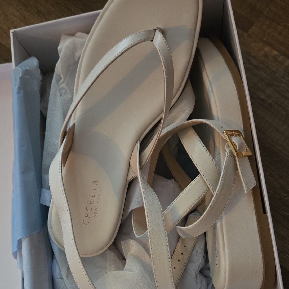Anthropologie Cecelia New York Cream Strappy Sandals